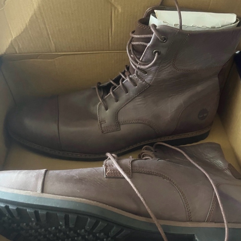 Timberland Men's Dark Brown Leather Boots